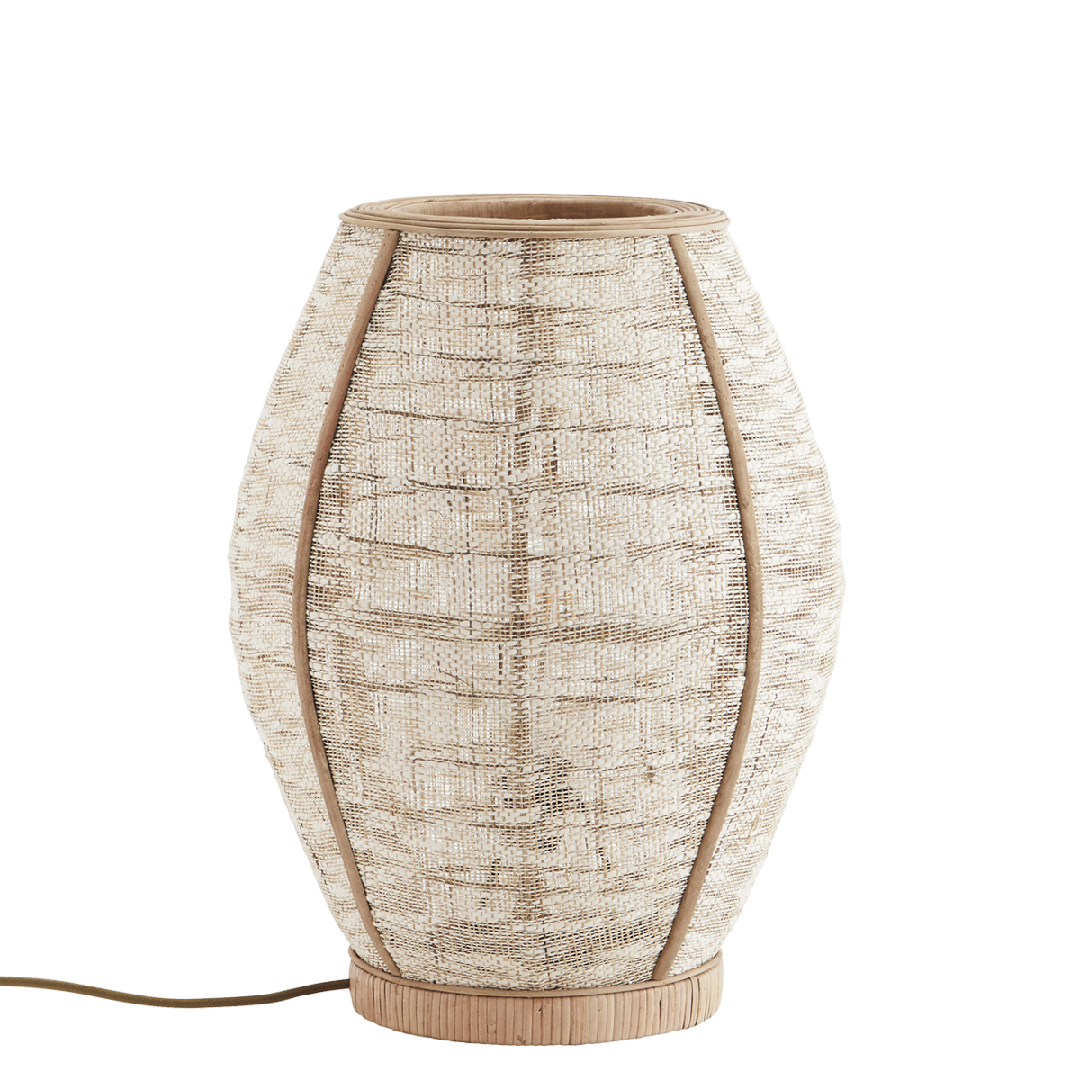 Bamboo table lamp w/ linen