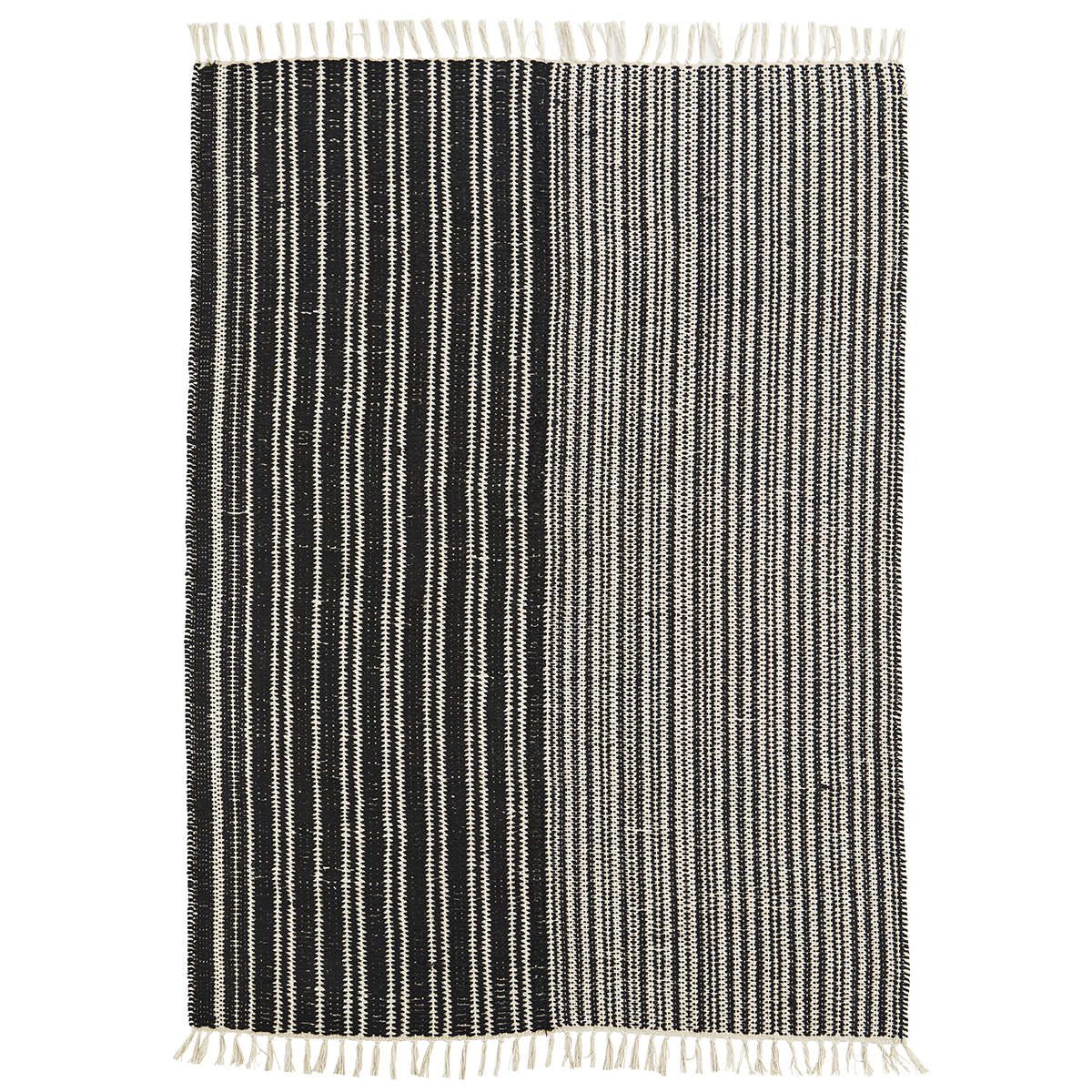 Striped handwoven cotton rug