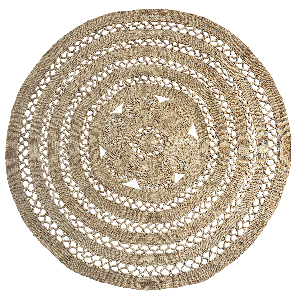 Round jute braided rug