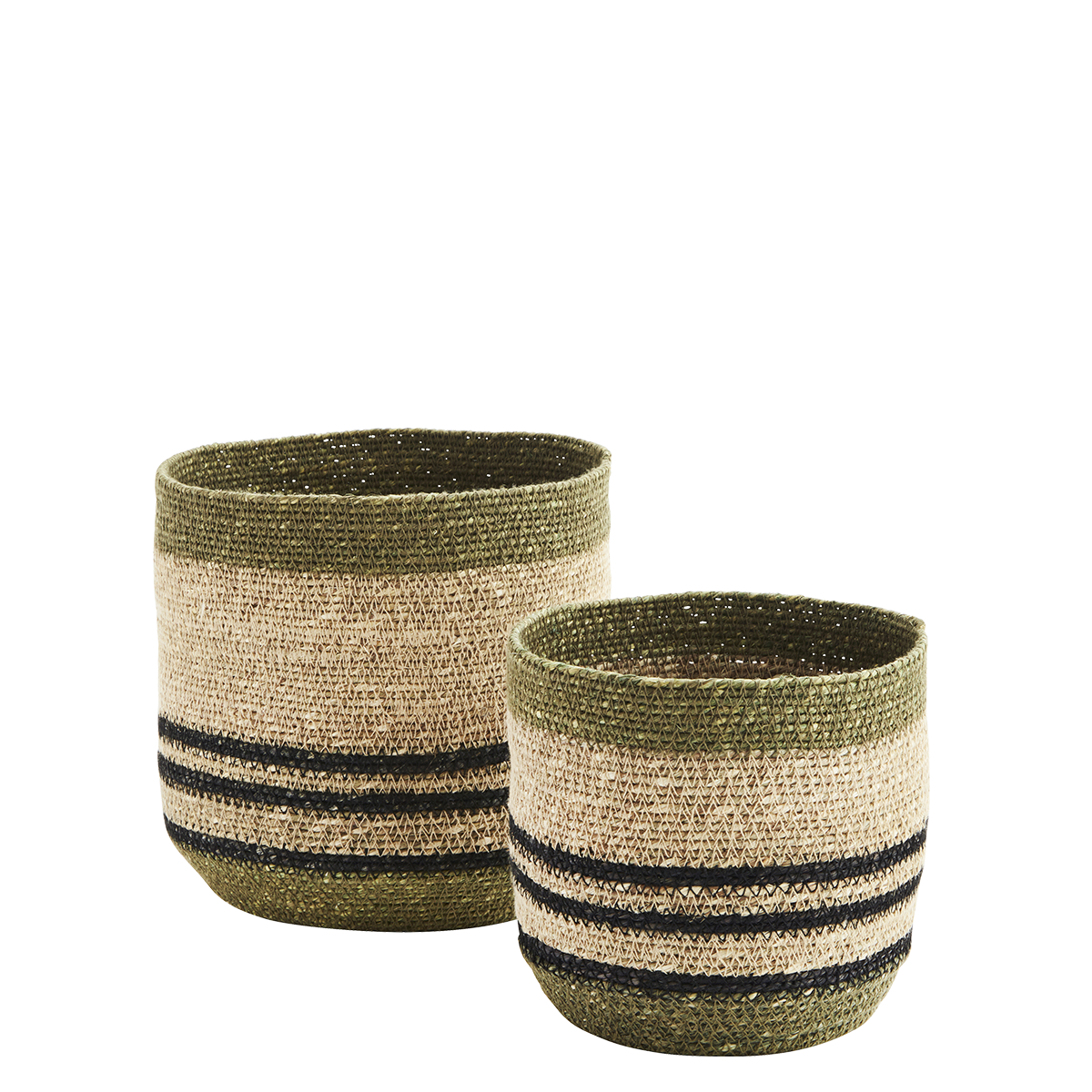 Striped seagrass baskets
