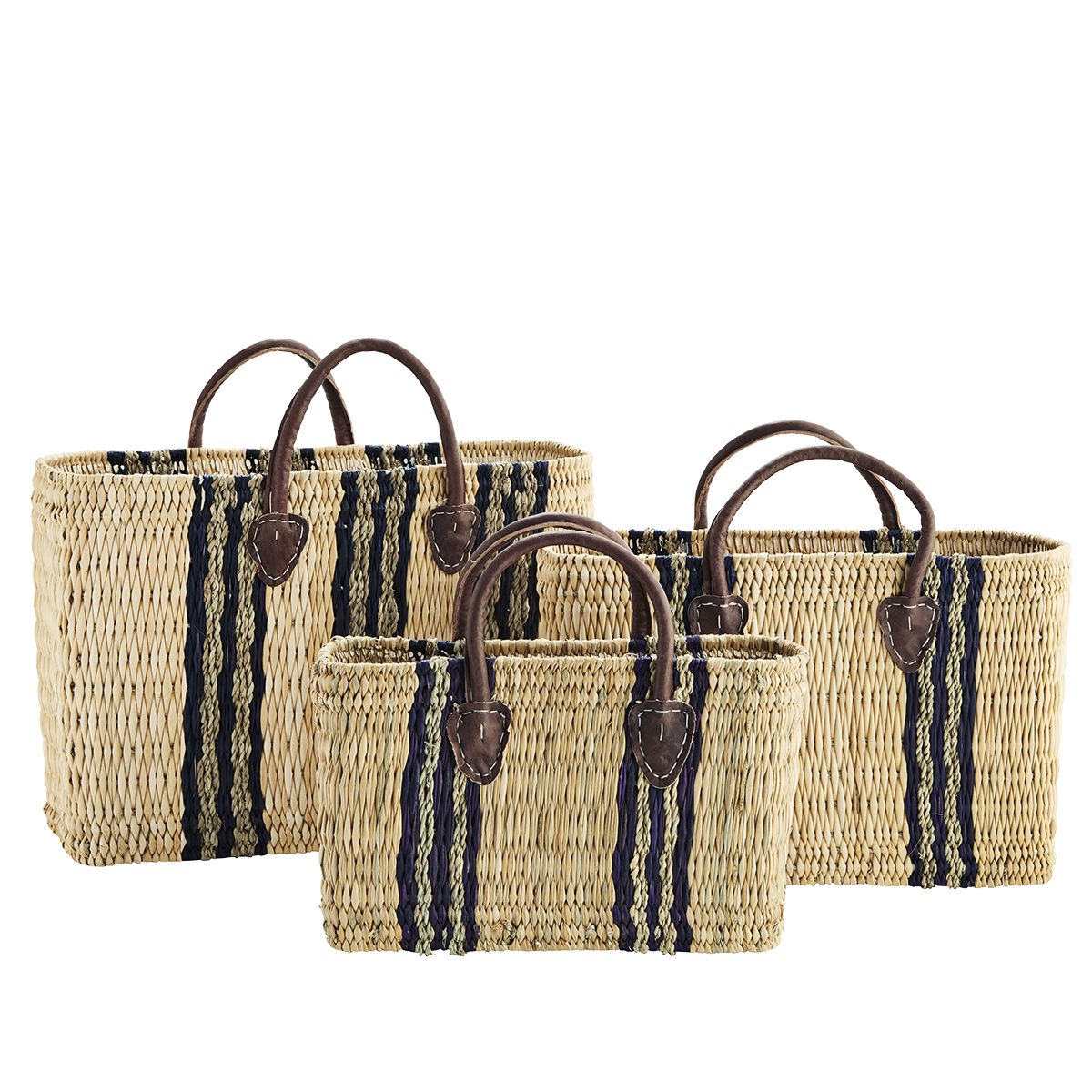 Striped grass bags w/ handles