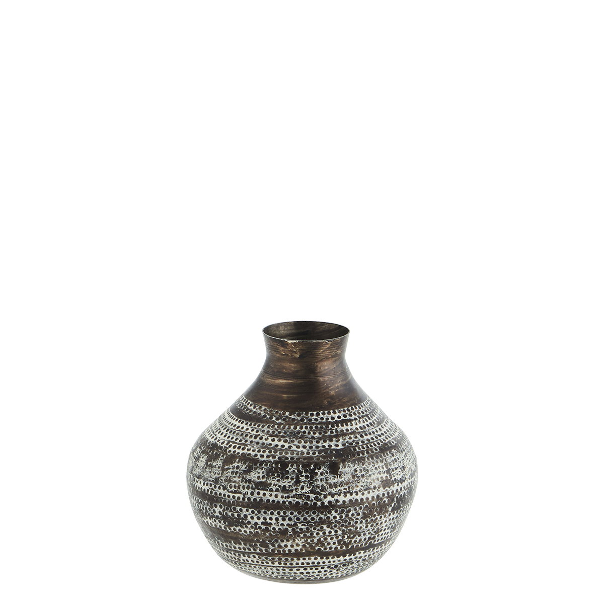 Hammered aluminum vase