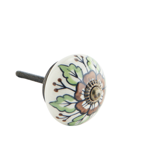 Hand painted stoneware doorknob