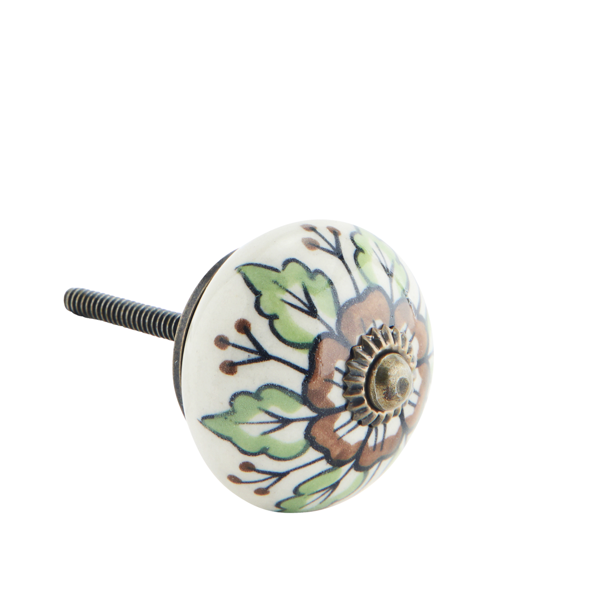 Hand painted stoneware doorknob